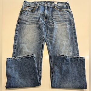 Ariat M5 Staight Fit Straight Leg Jeans Men Size 40x34 Blue Denim Western Cowboy